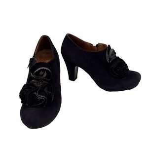 Chie Mahara Purple Suede Platform Pump Heel Shoes BOho size US 8.5 fairy